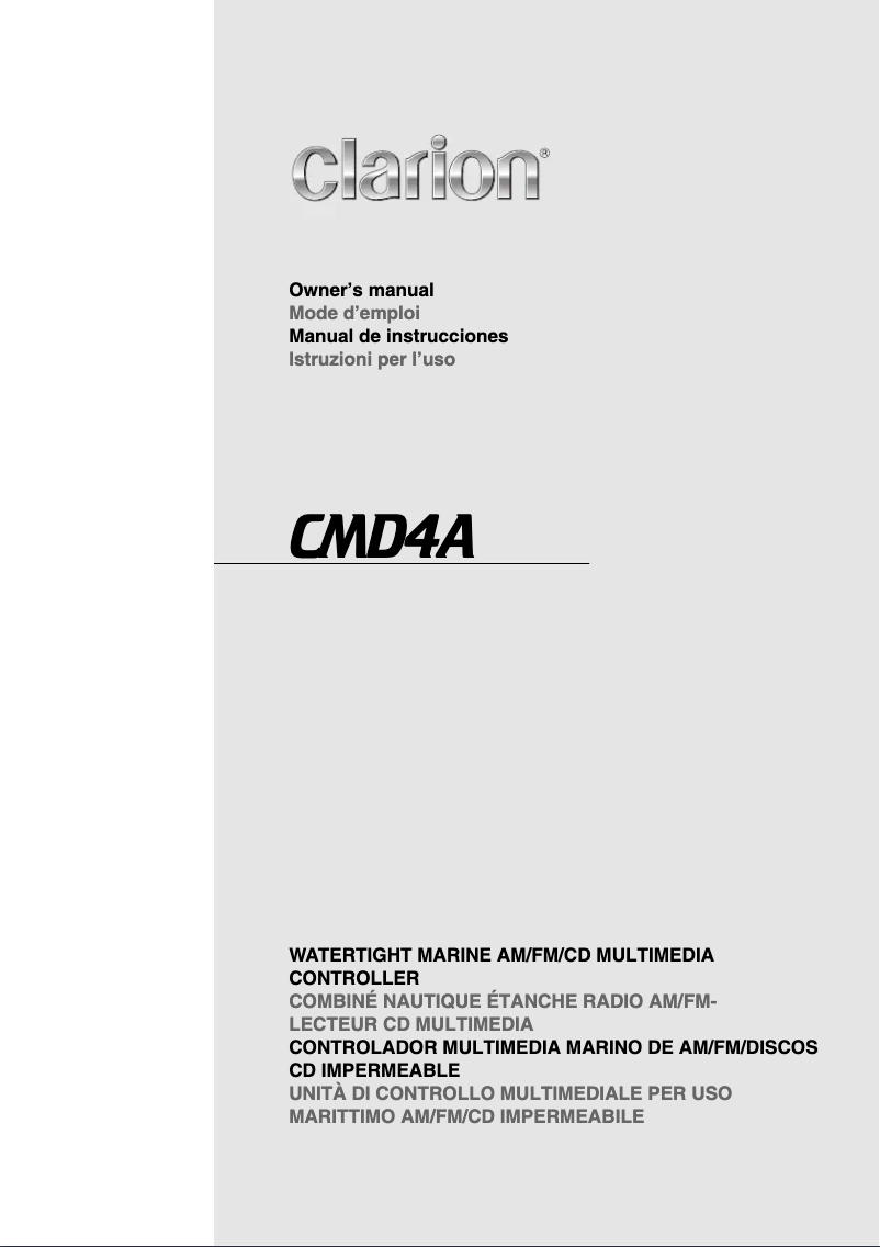 Page 1 of the manual User Manual Clarion CMD4A