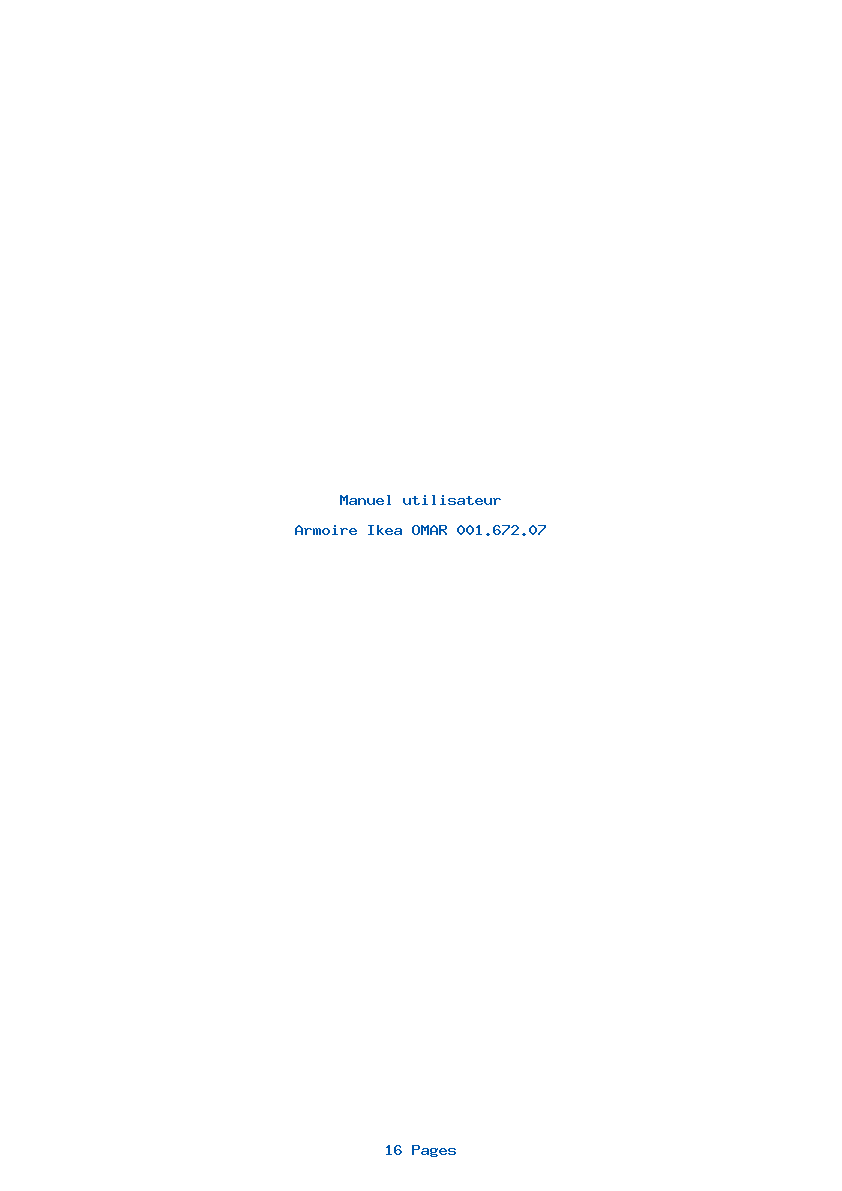 Page 1 de la notice Manuel utilisateur Ikea OMAR 001.672.07