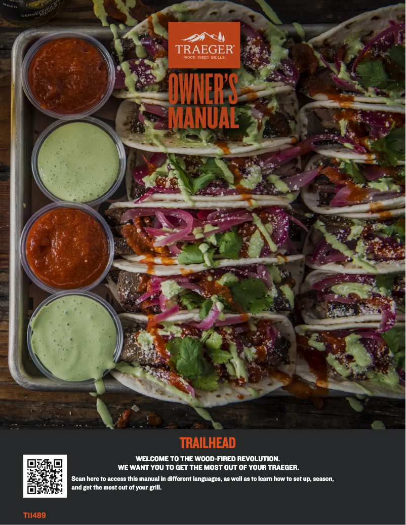 Page 1 of the manual User Manual Traeger Trailhead