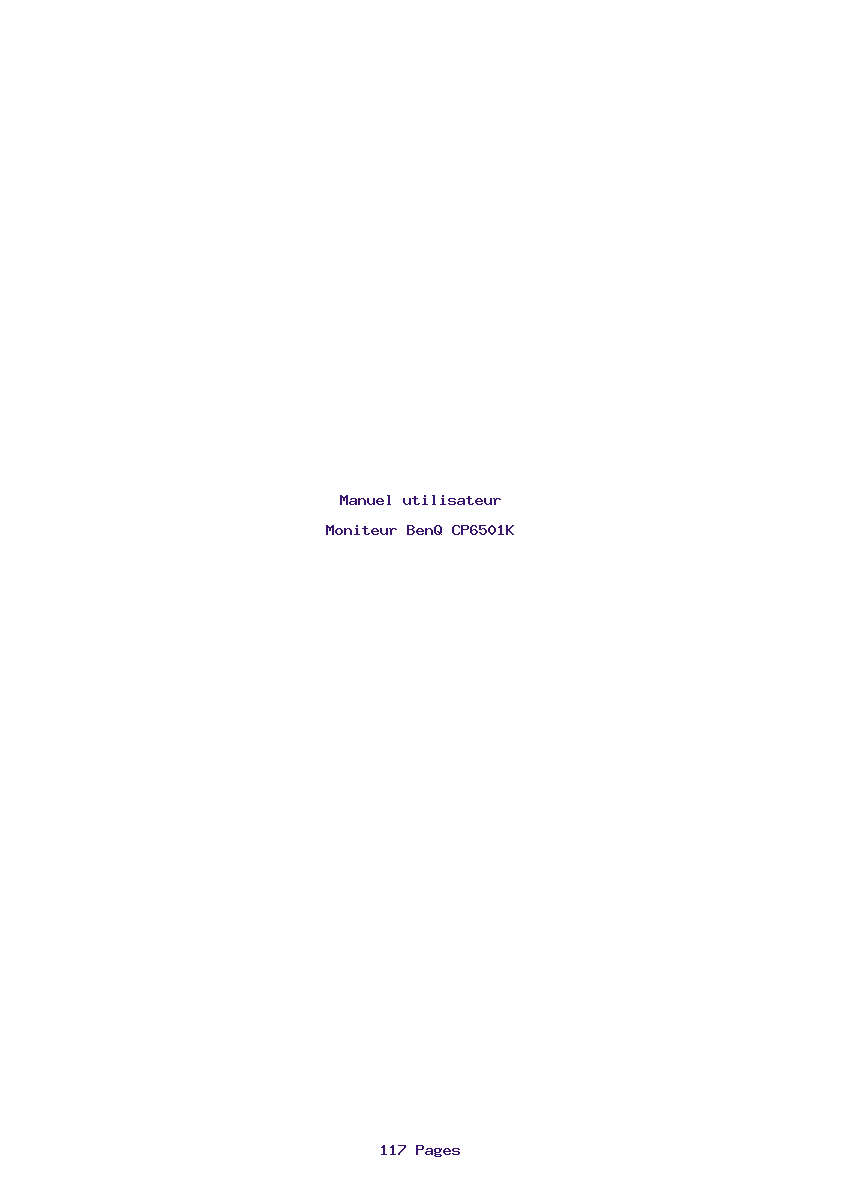 Page 1 de la notice Manuel utilisateur BenQ CP6501K