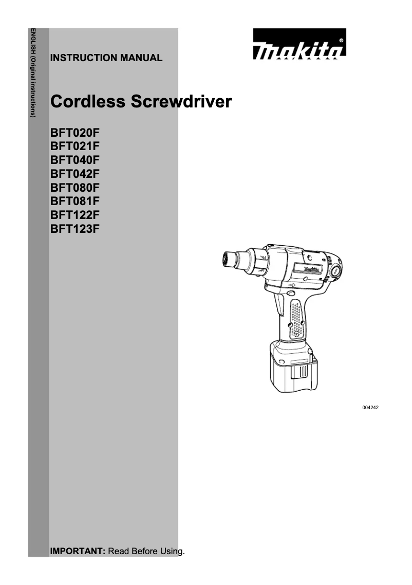 Página 1 del manual Manual de usuario Makita BFT081FZ