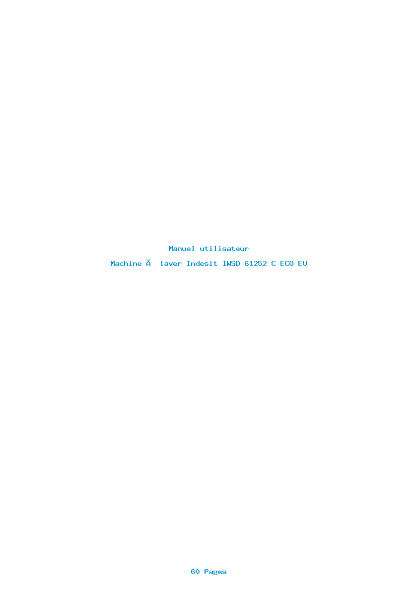 Page 1 de la notice Manuel utilisateur Indesit IWSD 61252 C ECO EU