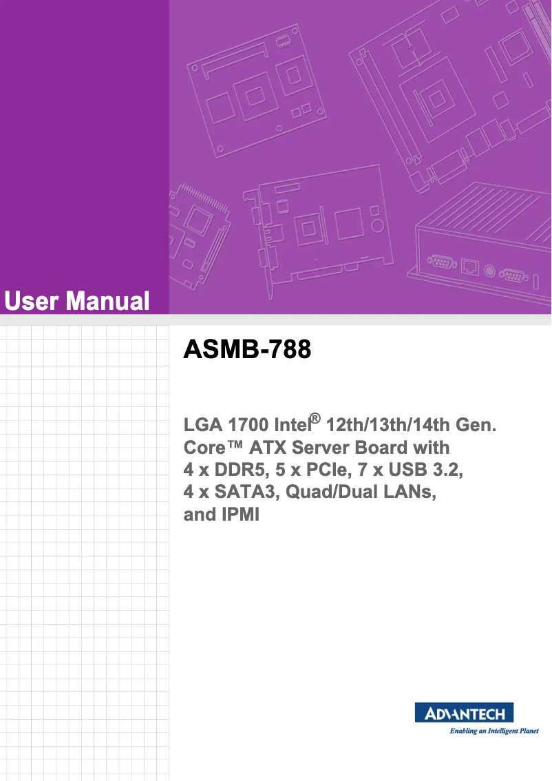 Página 1 del manual Manual de usuario Advantech ASMB-788