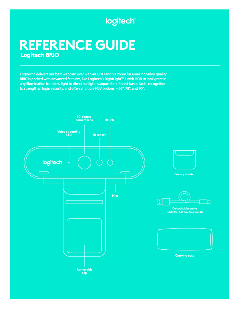 Page n°1 - Manuel utilisateur Logitech Brio Webcam