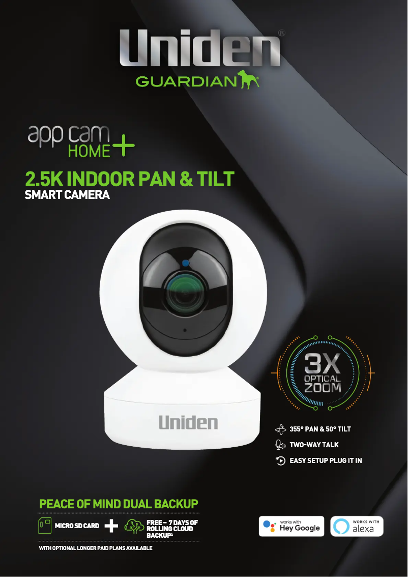 Page 1 de la notice Brochure Uniden App Cam Home+