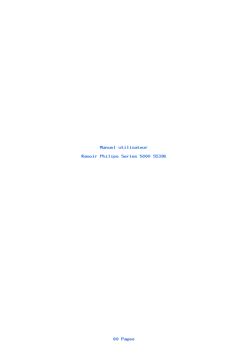 Page 1 de la notice Manuel utilisateur Philips Series 5000 S5396