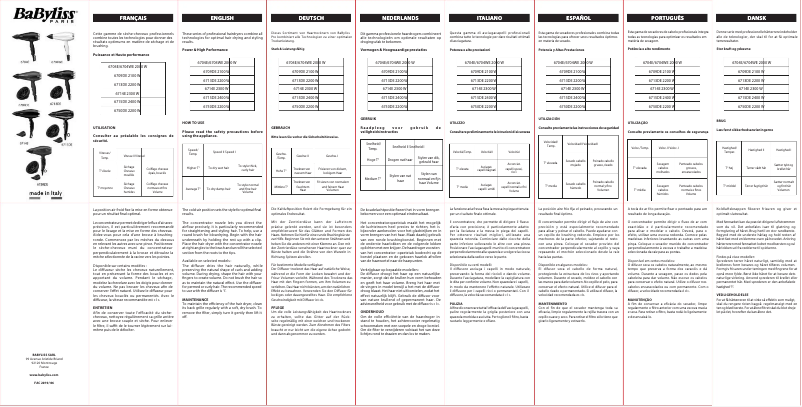 Page 1 of the manual User Manual BaByliss Veloce 6750DE