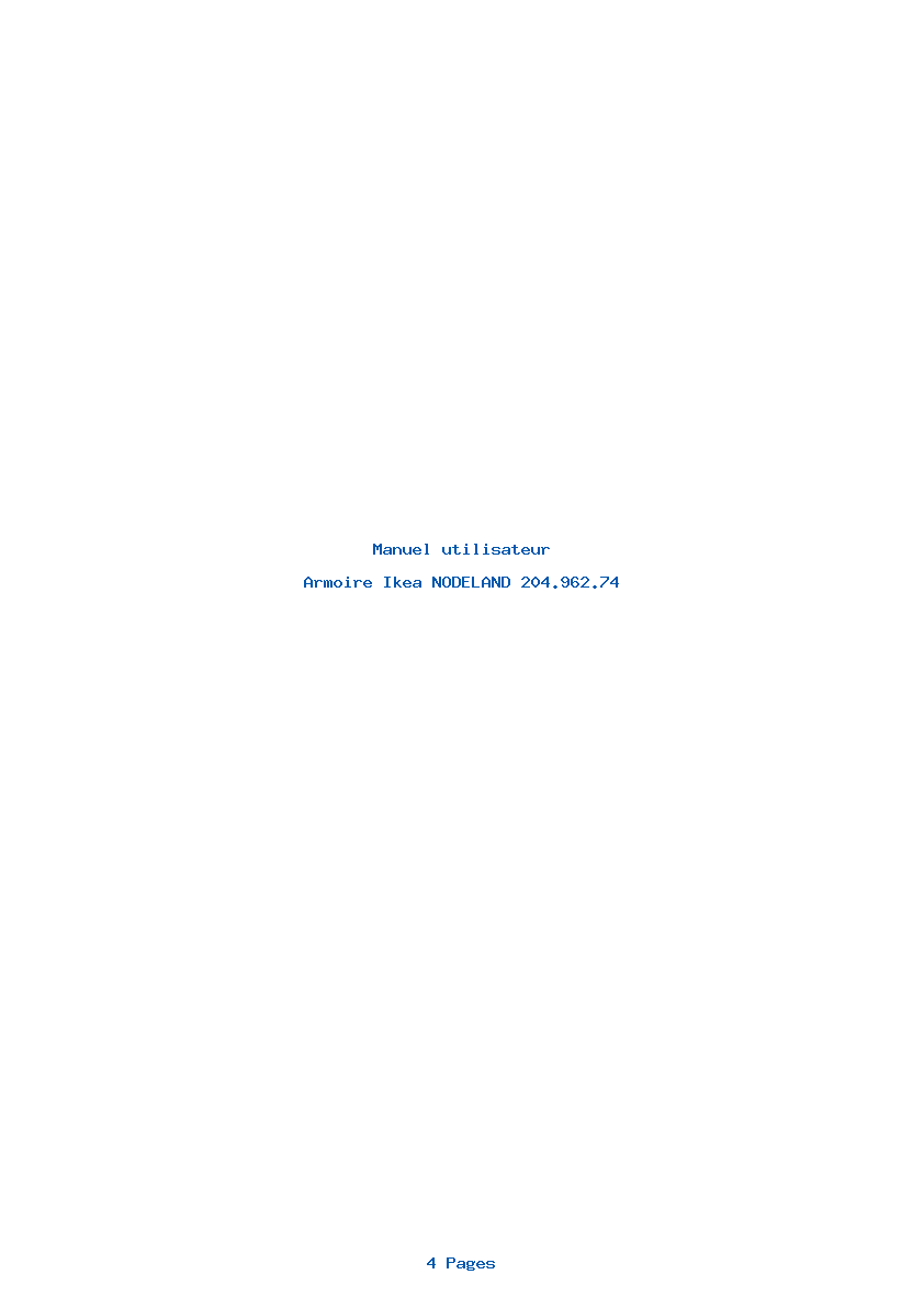Page 1 de la notice Manuel utilisateur Ikea NODELAND 204.962.74