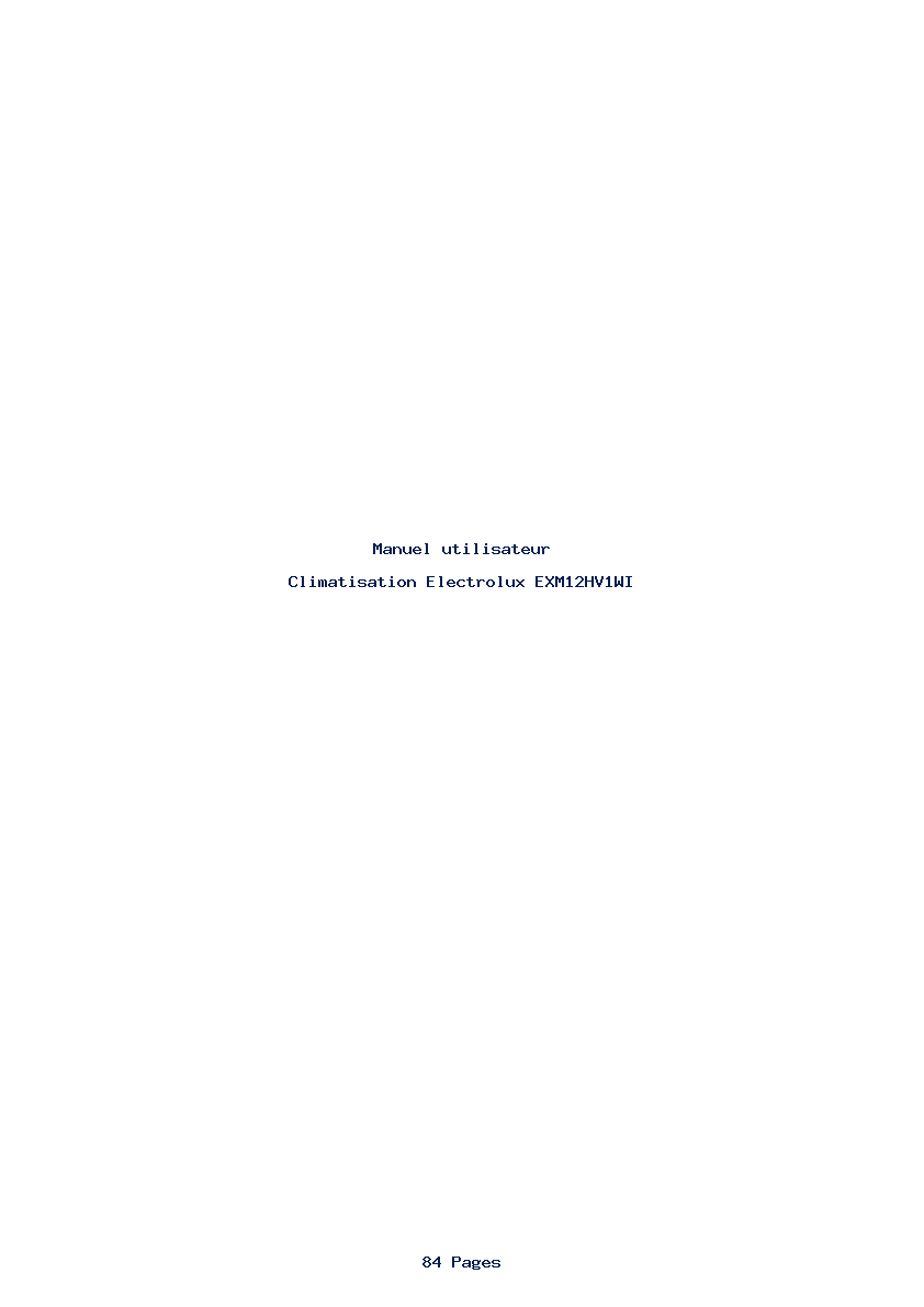Page 1 de la notice Manuel utilisateur Electrolux EXM12HV1WI