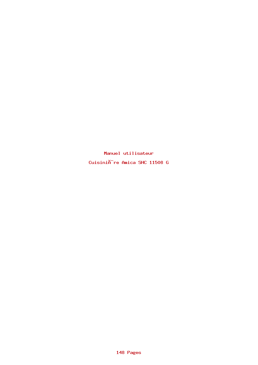 Page 1 de la notice Manuel utilisateur Amica SHC 11508 G