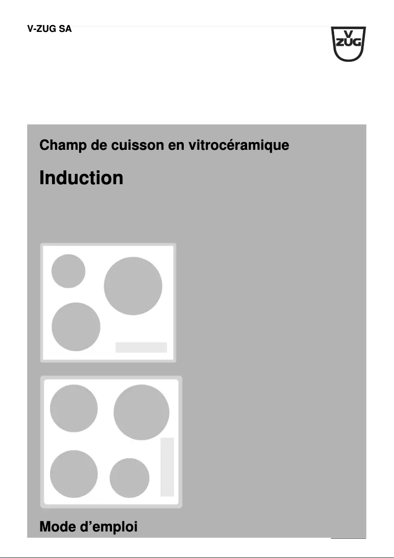 Page 1 de la notice Mode d'emploi V-Zug GK46TIF