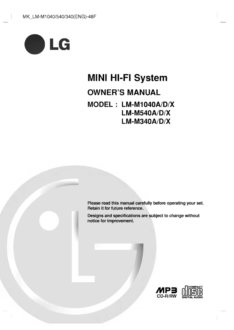 Page 1 of the manual User Manual LG LM-M540D