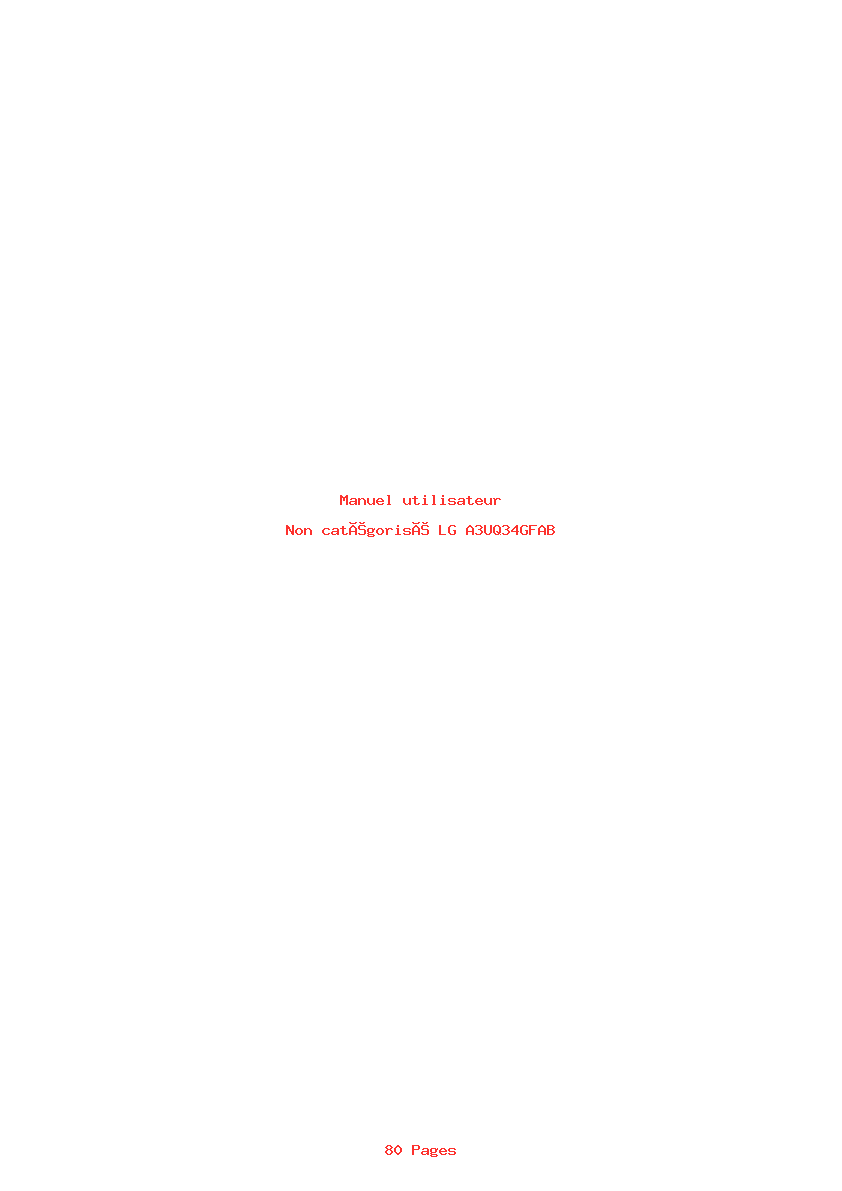 Page 1 de la notice Manuel utilisateur LG A3UQ34GFAB