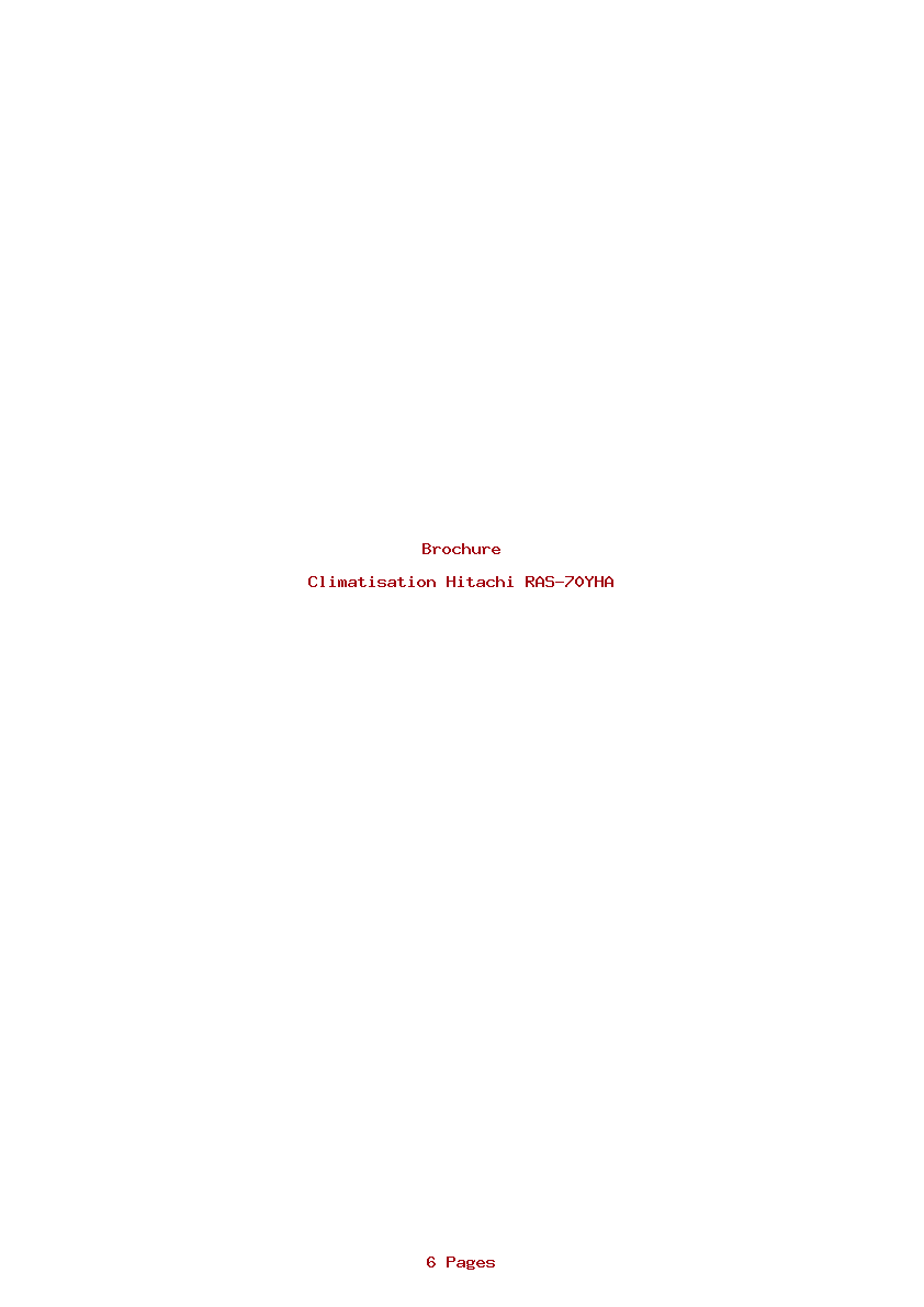 Page 1 de la notice Brochure Hitachi RAS-70YHA