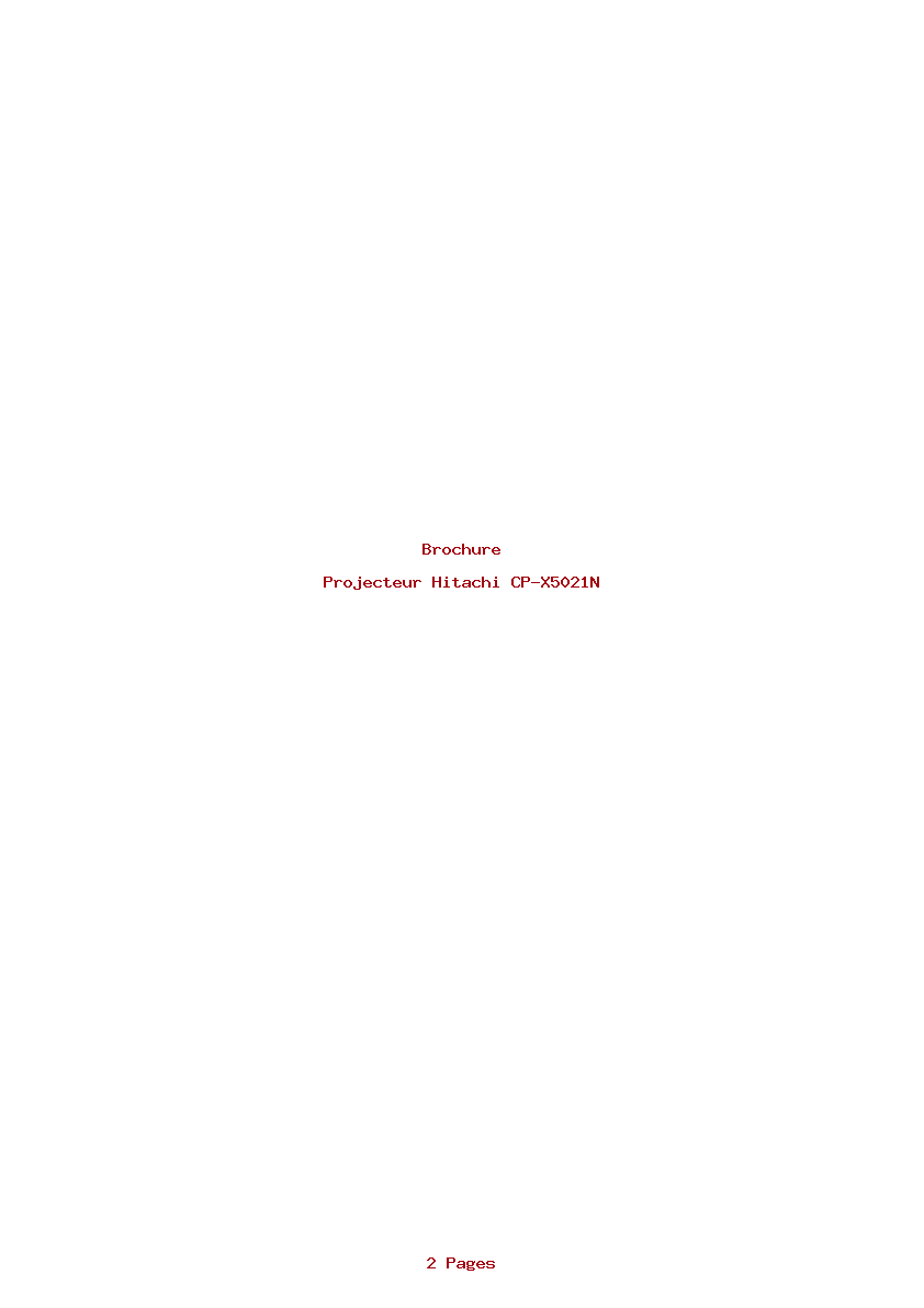Page 1 de la notice Brochure Hitachi CP-X5021N