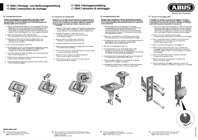 Page 1 of the manual Instruction Manual Abus GS40
