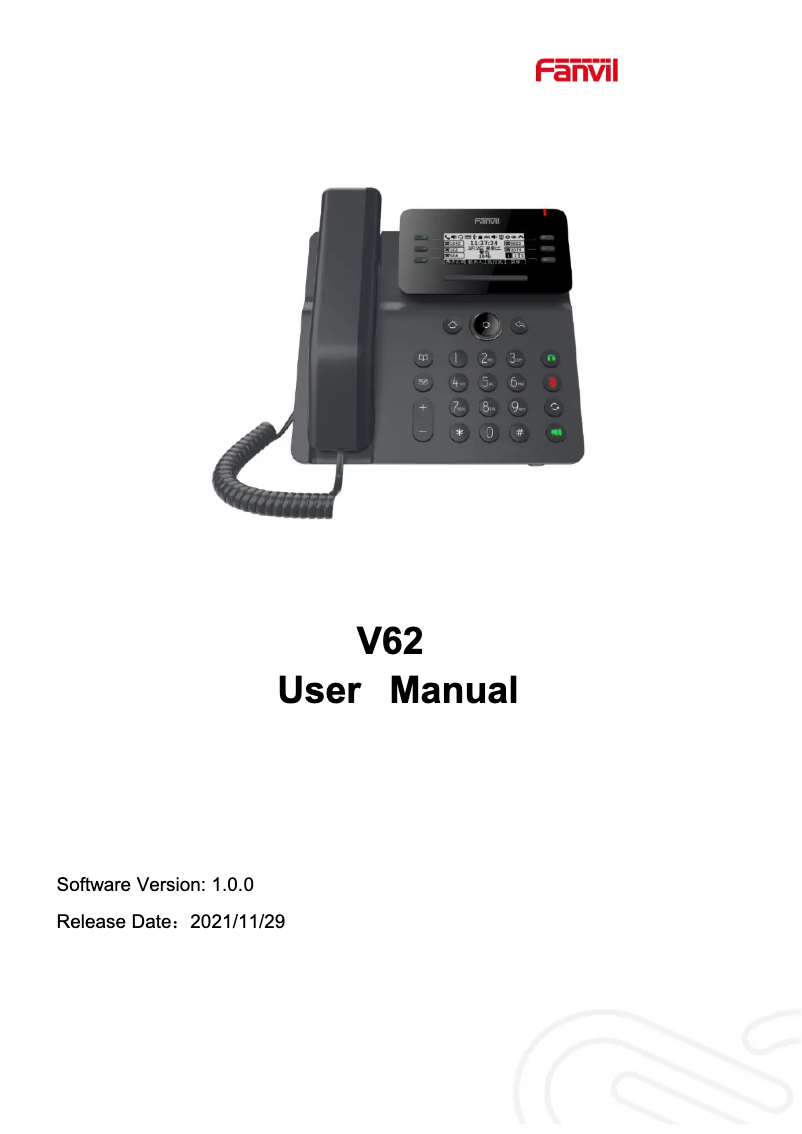 Página 1 del manual Manual de usuario Fanvil V62