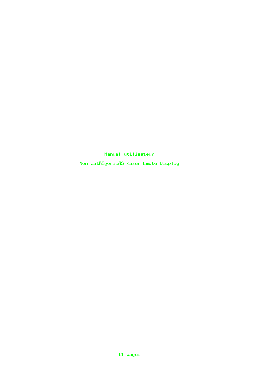 Page 1 de la notice Manuel utilisateur Razer Emote Display