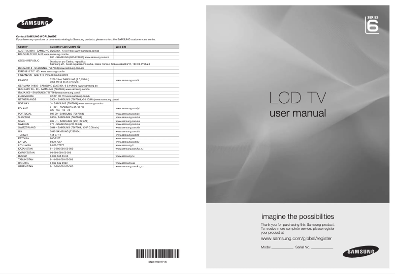 Página 1 del manual Manual de usuario Samsung LE-37A699M