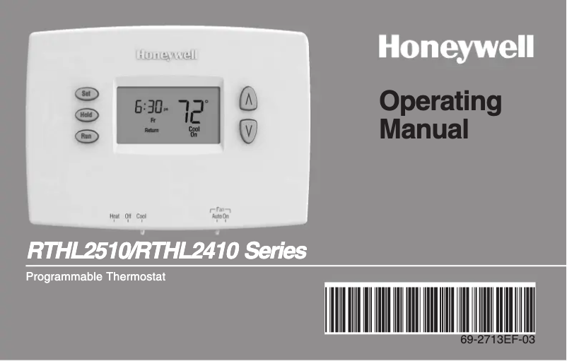 Page 1 de la notice Manuel utilisateur Honeywell RTHL2410