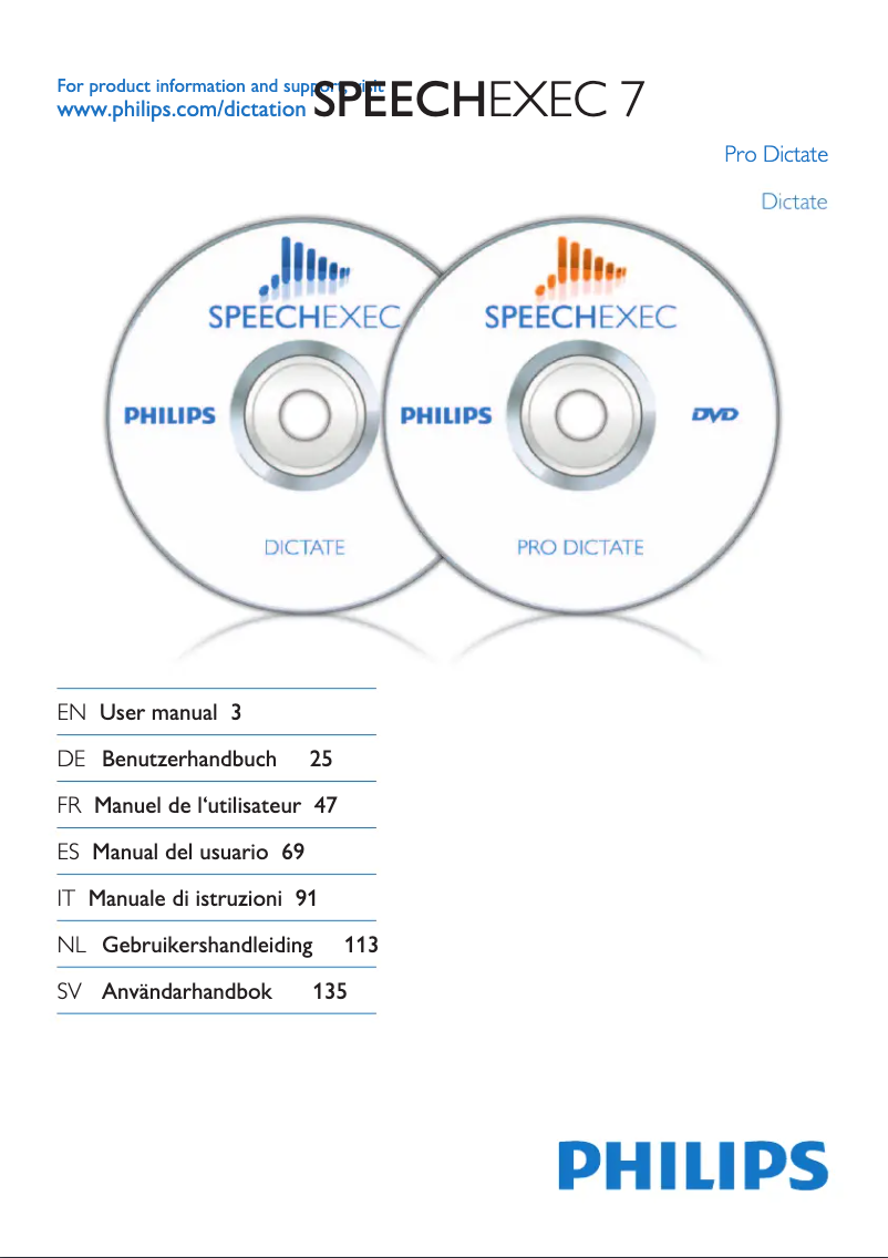 Page 1 de la notice Manuel utilisateur Philips SpeechExec 7