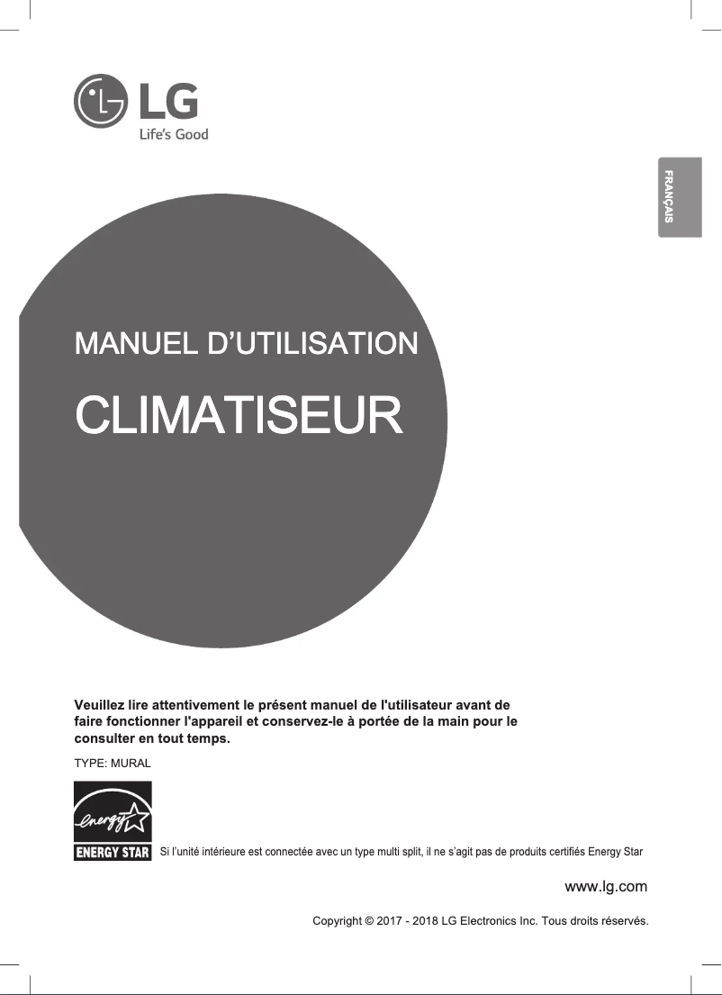 Page 1 de la notice Manuel utilisateur LG LMN079HVT