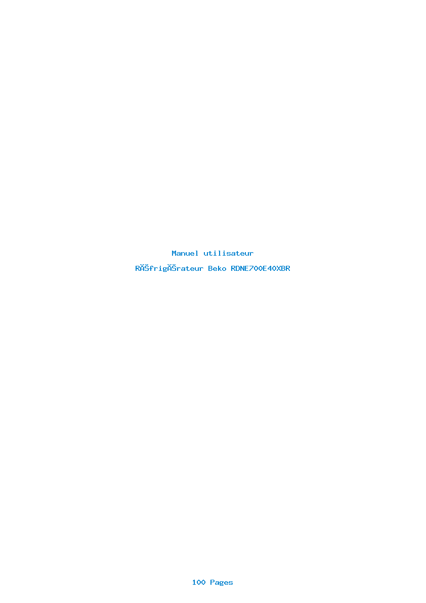 Page 1 de la notice Manuel utilisateur Beko RDNE700E40XBR