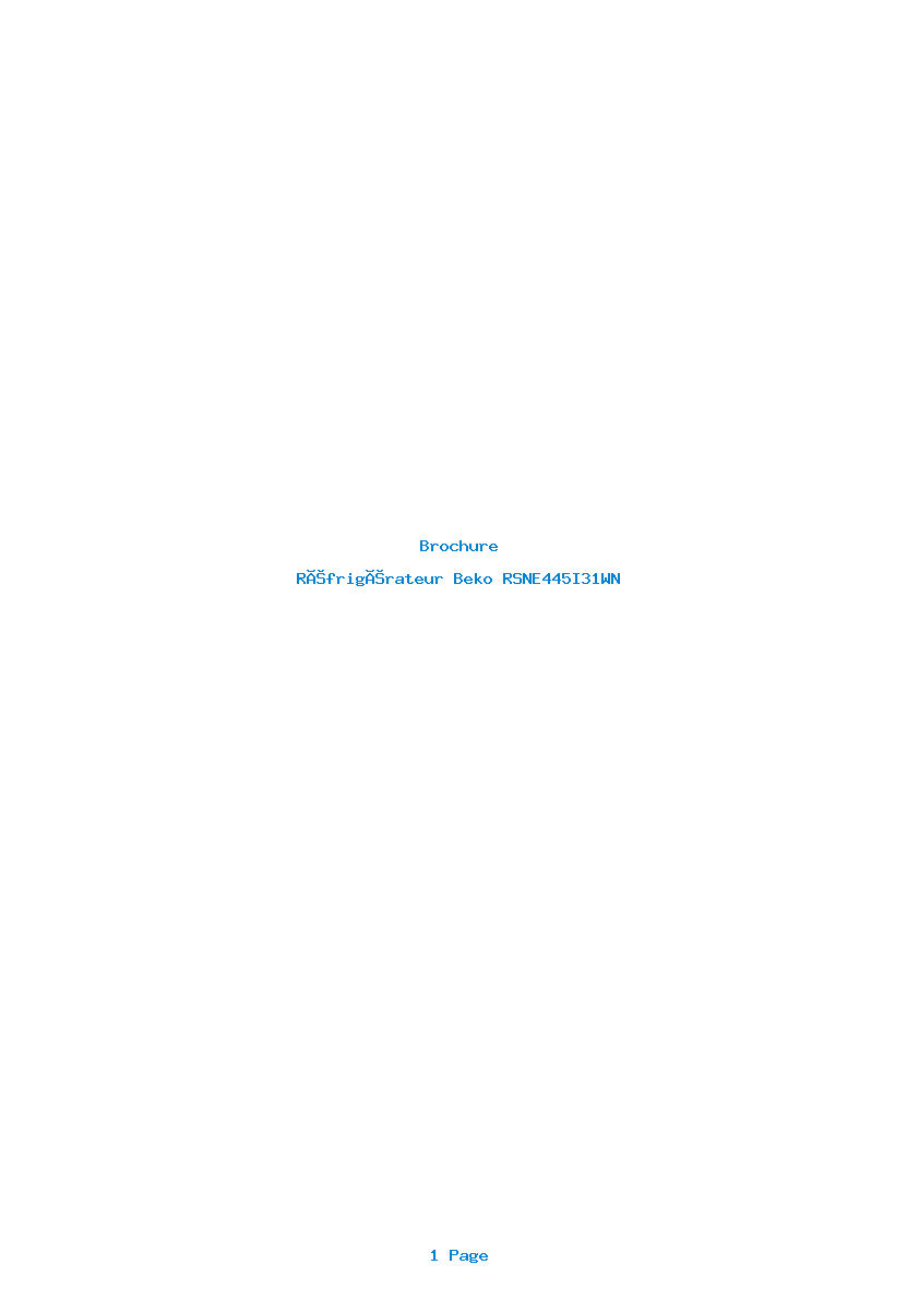 Page 1 de la notice Brochure Beko RSNE445I31WN