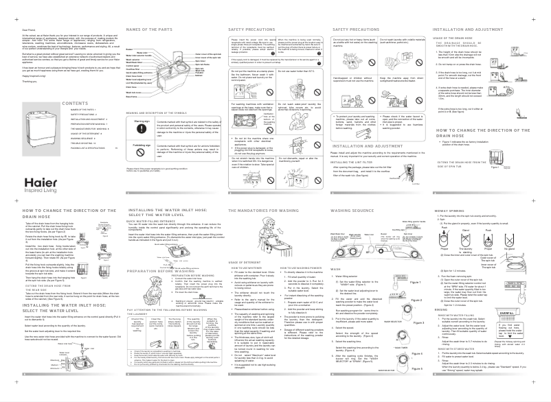 Página 1 del manual Manual de usuario Haier XPB68-116S