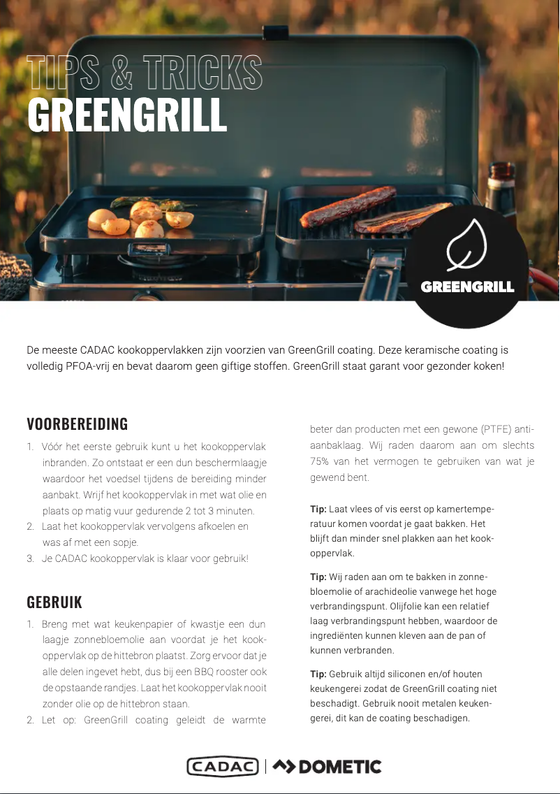 Page 1 de la notice Manuel utilisateur Cadac GreenGrill manual
