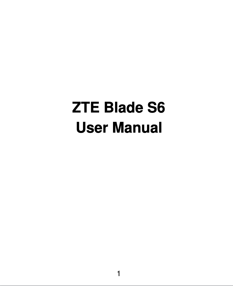 Page 1 de la notice Manuel utilisateur ZTE Blade S6