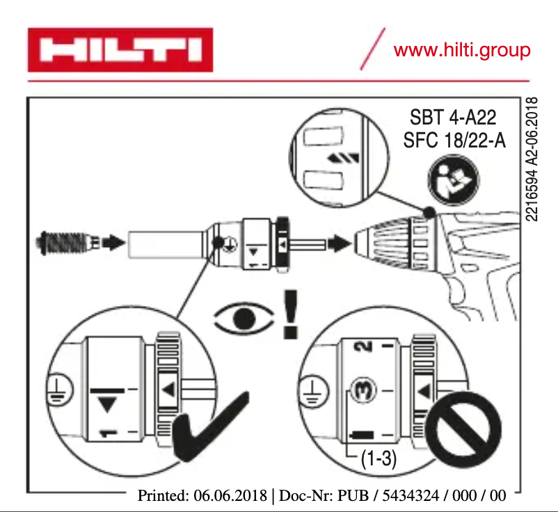 Page 1 de la notice Instructions / montage Hilti S-BT-EF HC