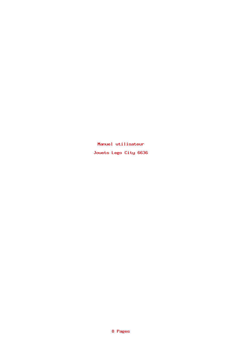 Page 1 de la notice Manuel utilisateur Lego City 6636