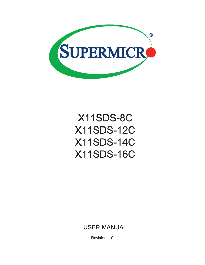 Page 1 de la notice Manuel utilisateur Supermicro X11SDS-12C