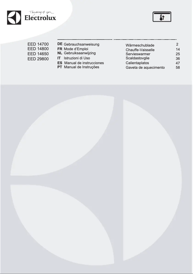 Page 1 de la notice Manuel utilisateur Electrolux EED14650OX