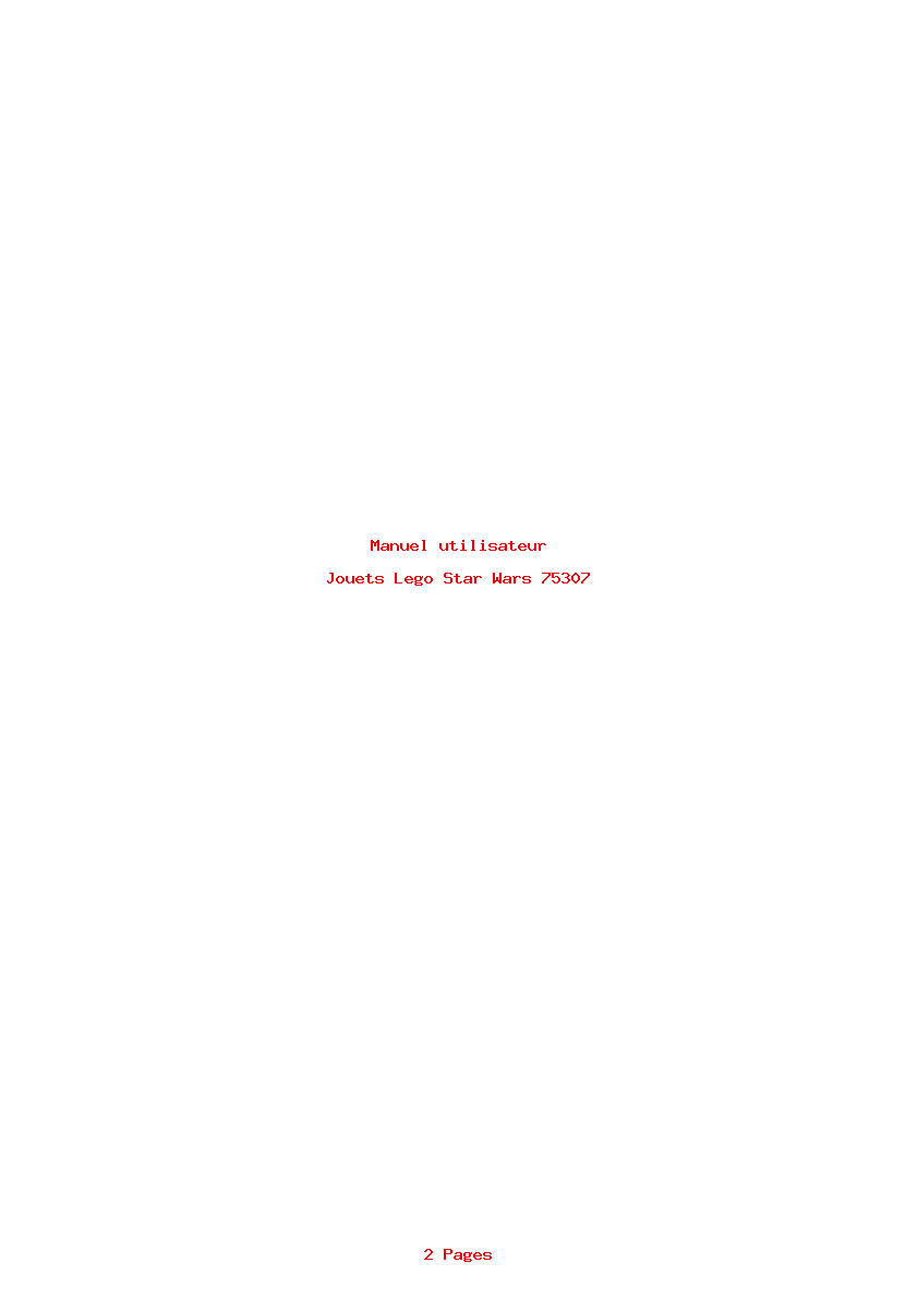 Page 1 de la notice Manuel utilisateur Lego Star Wars 75307