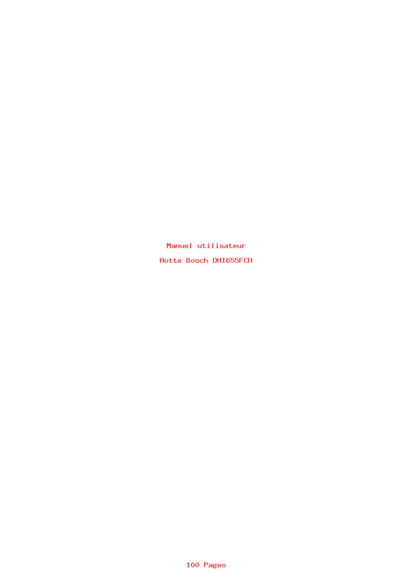Page 1 de la notice Manuel utilisateur Bosch DHI655FCH
