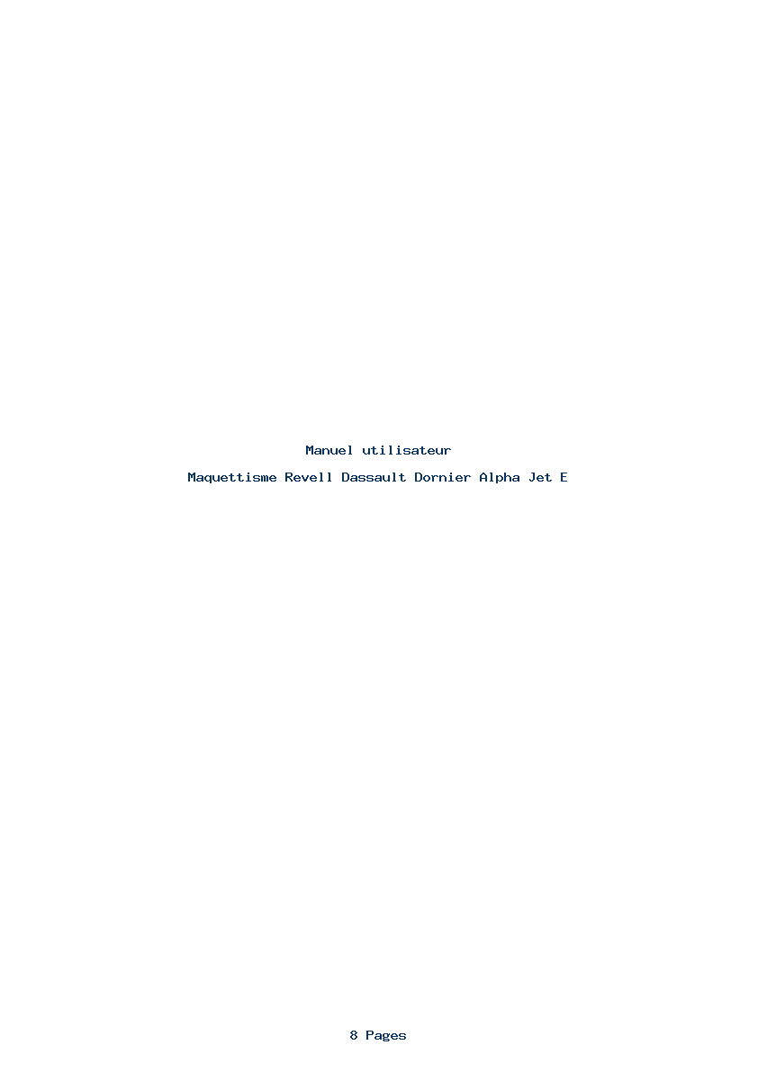Page 1 de la notice Manuel utilisateur Revell Dassault Dornier Alpha Jet E