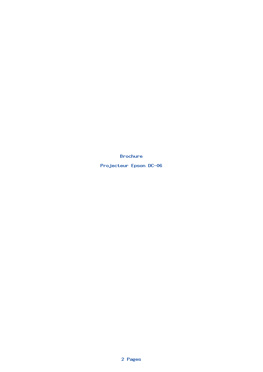Page 1 de la notice Brochure Epson DC-06