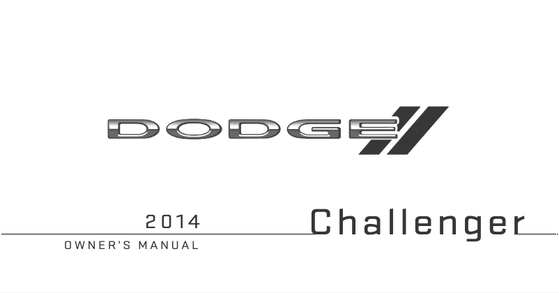 Page 1 de la notice Manuel utilisateur Dodge Challenger (2014)