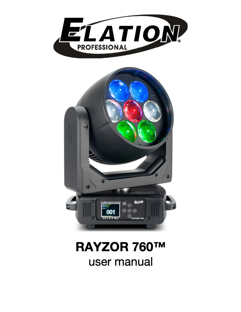 Page 1 de la notice Manuel utilisateur Elation Rayzor 760