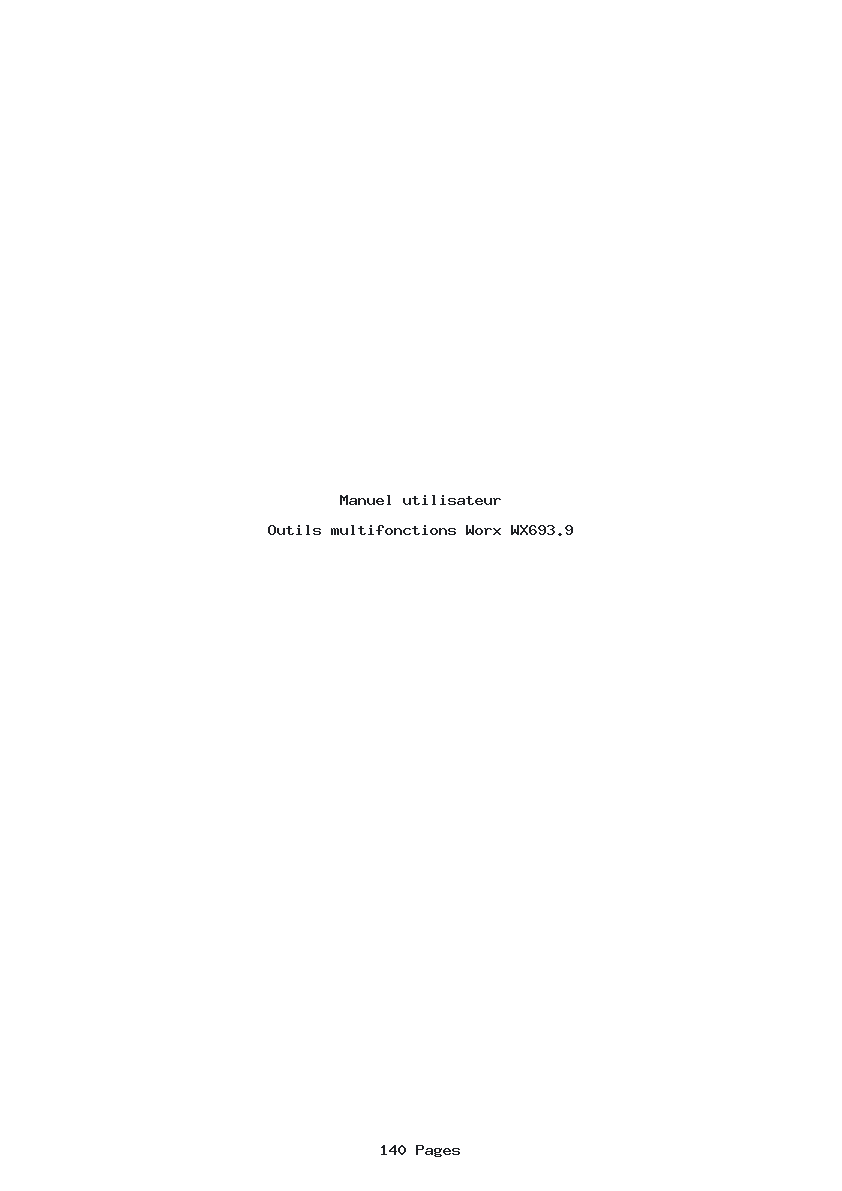 Page 1 de la notice Manuel utilisateur Worx WX693.9