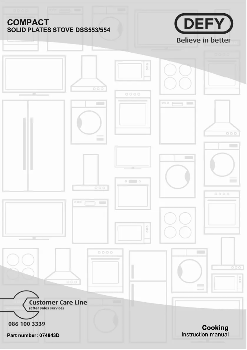 Page 1 de la notice Manuel utilisateur Defy DSS554