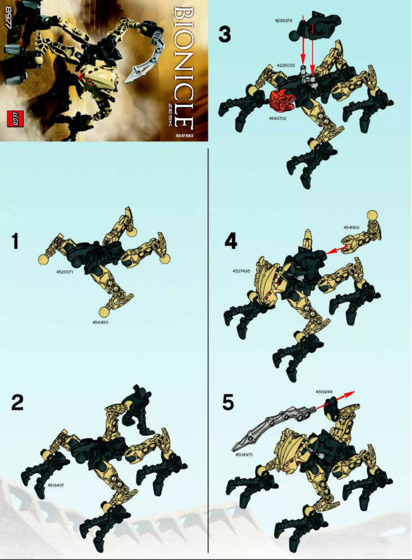 Page 1 de la notice Manuel utilisateur Lego Bionicle 8977