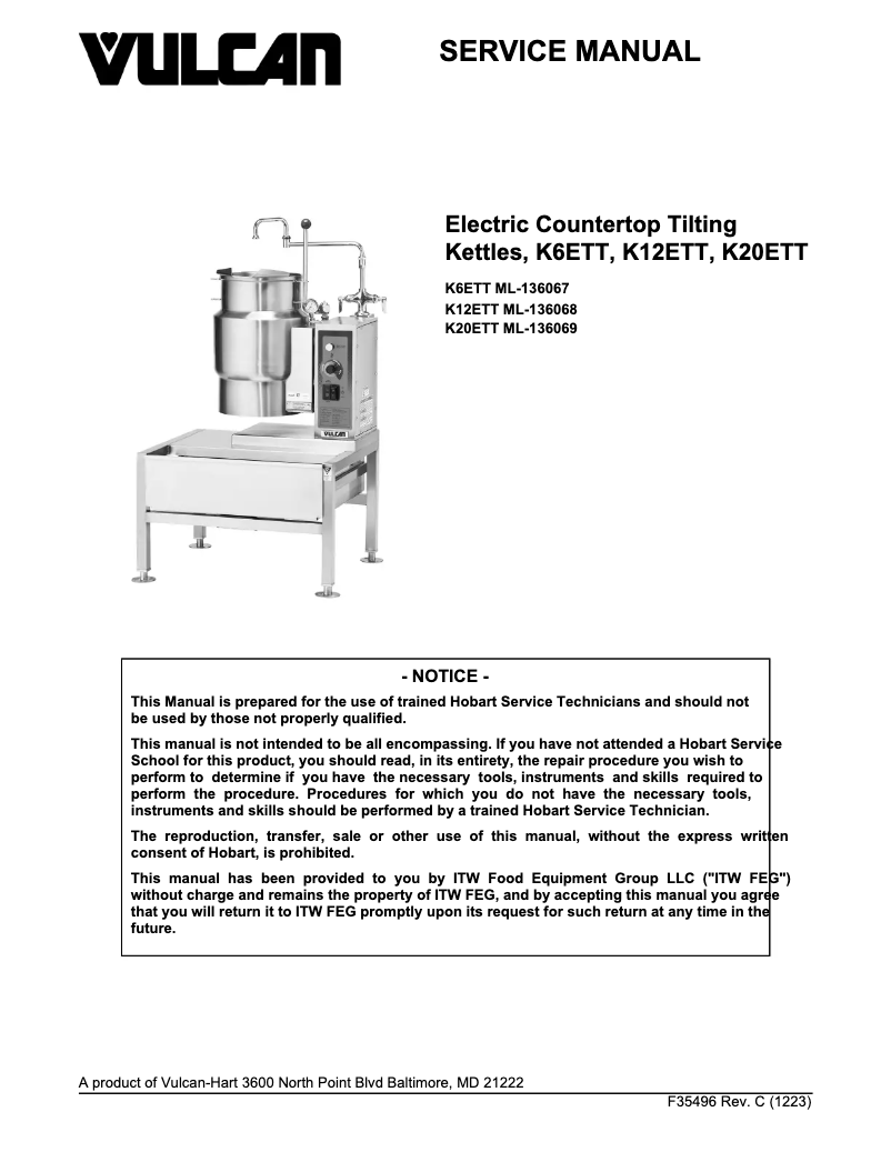Page 1 de la notice Manuel utilisateur Vulcan K20ETT