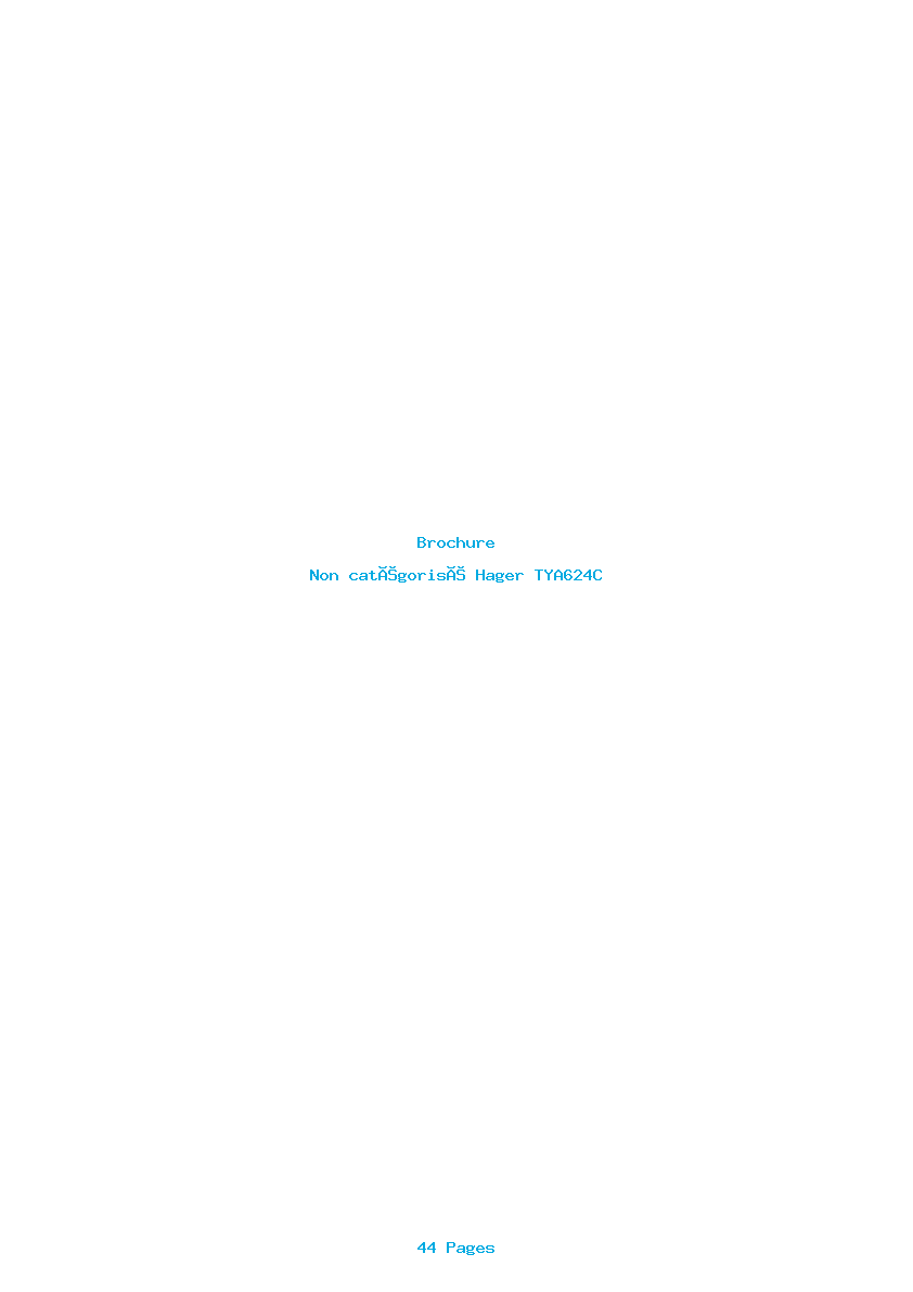 Page 1 de la notice Brochure Hager TYA624C