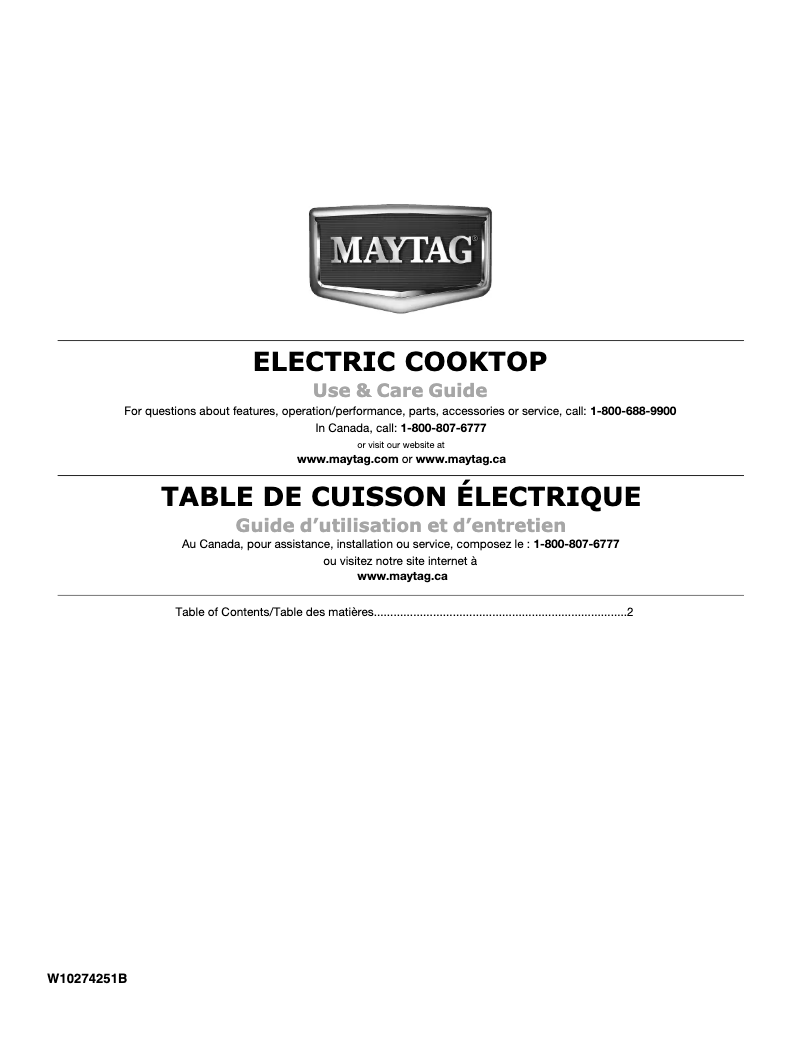 Page 1 de la notice Manuel utilisateur Maytag MEC4536WB