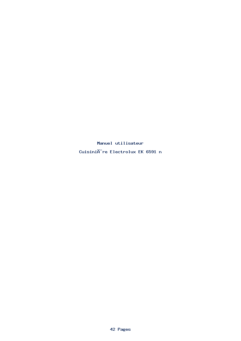 Page 1 de la notice Manuel utilisateur Electrolux EK 6591 n