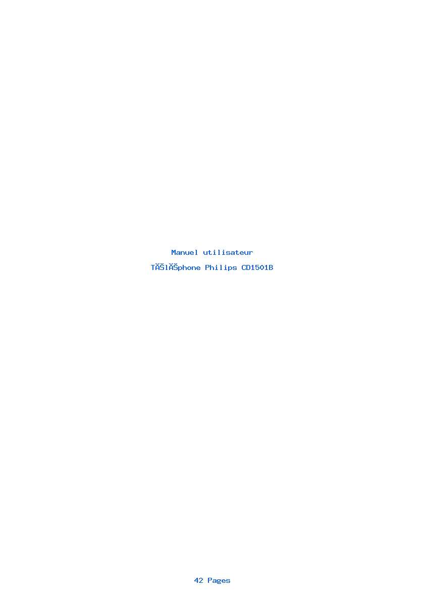 Page 1 de la notice Manuel utilisateur Philips CD1501B