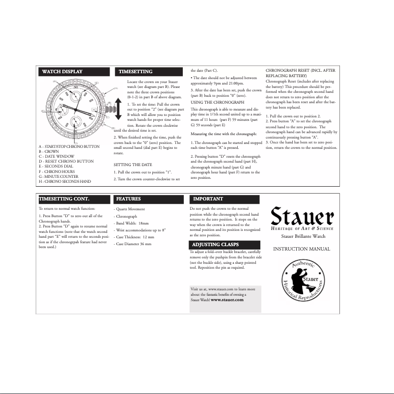 Page 1 de la notice Manuel utilisateur Stauer 19263